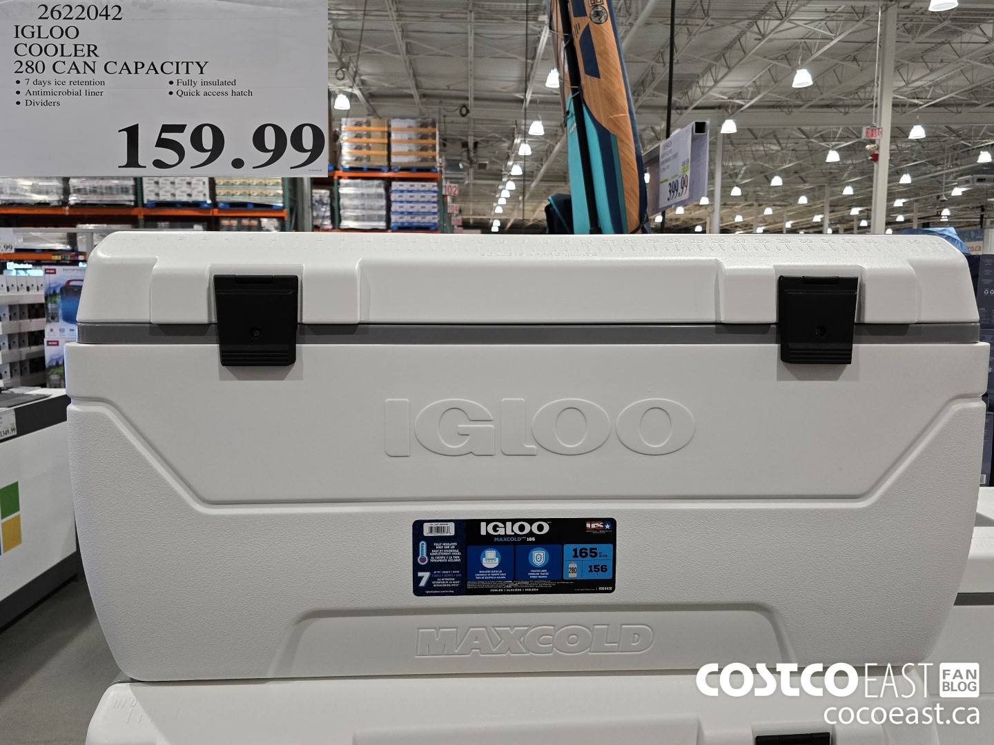 2622042 IGLOO COOLER 280 CAN CAPACITY $159.99