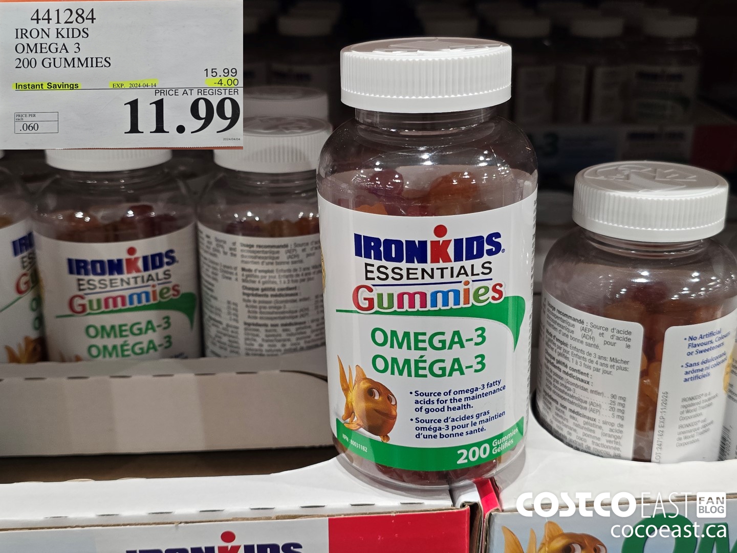 441284 IRON KIDS OMEGA 3 200 GUMMIES ($4.00 INSTANT SAVINGS EXPIRES ON 2024-04-14) $11.99