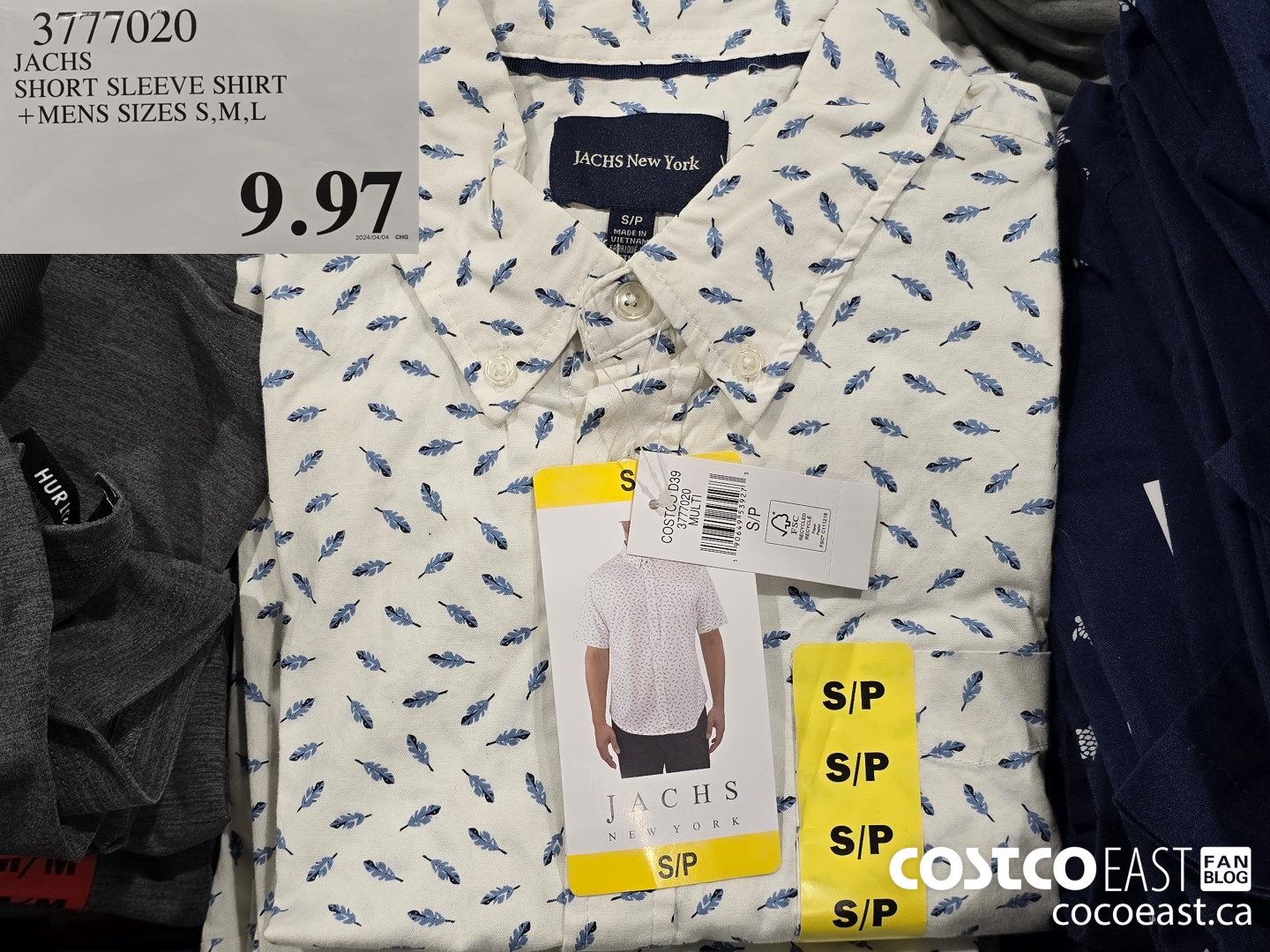 3777020 JACHS SHORT SLEEVE SHIRT +MENS SIZES S-XXL $9.97