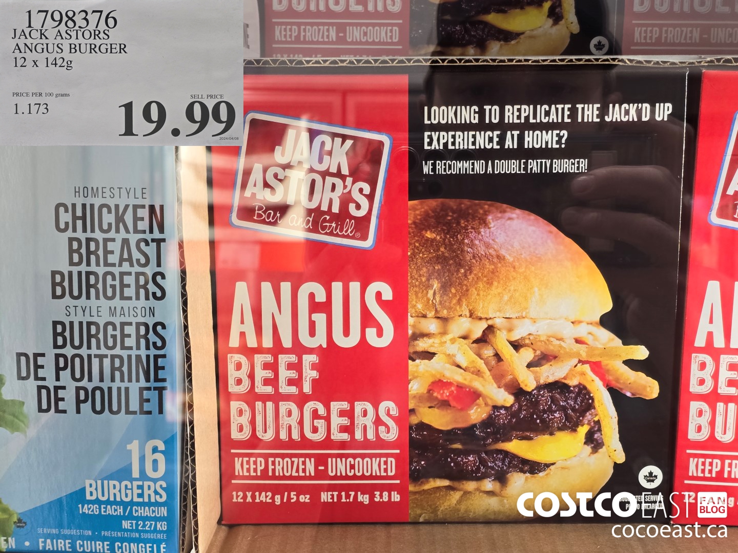 1798376 JACK ASTORS ANGUS BURGER 12 x 142 G $19.99