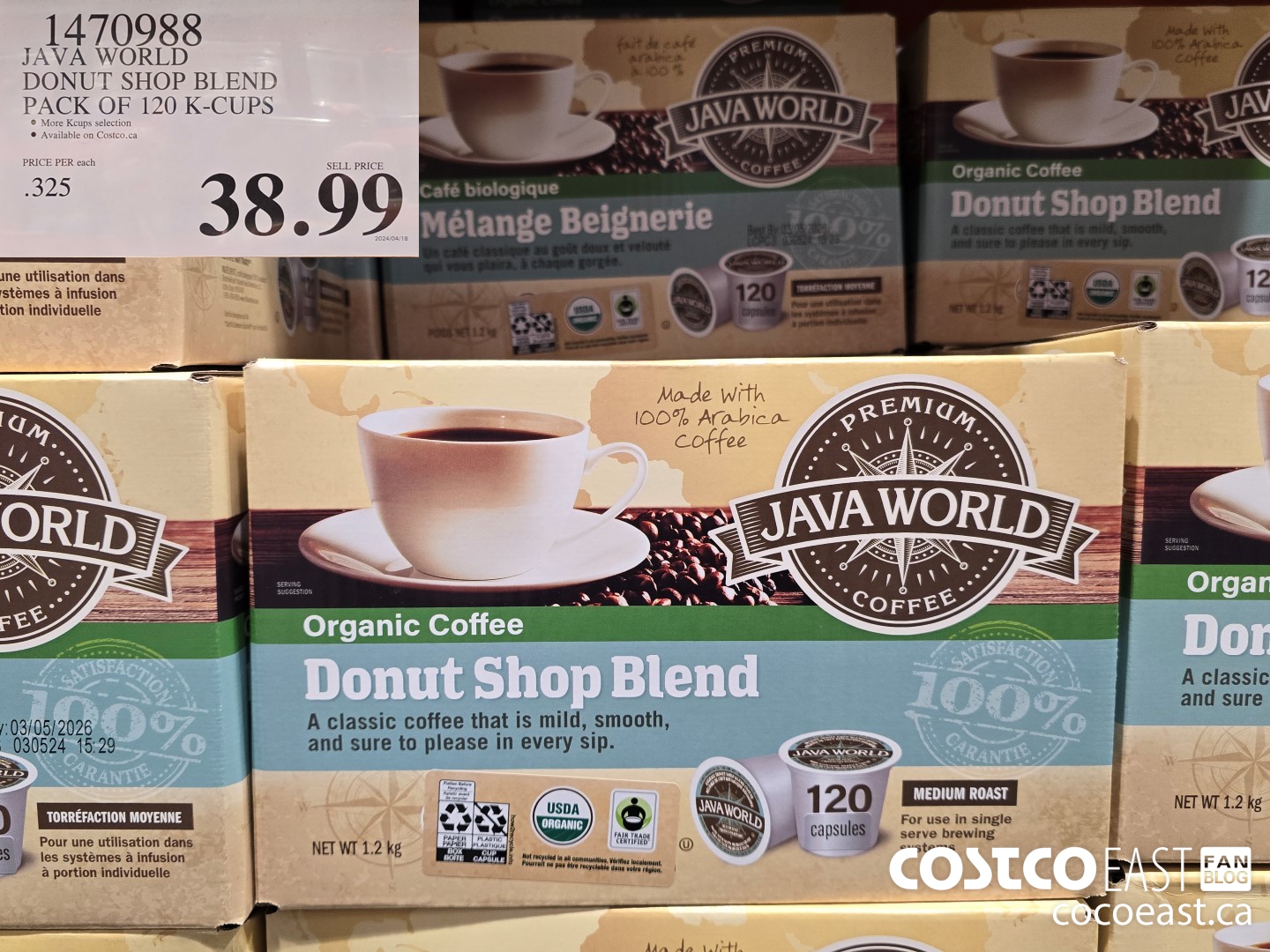 1470988 JAVA WORLD DONUT SHOP PACK OF 120 K-CUPS $38.99