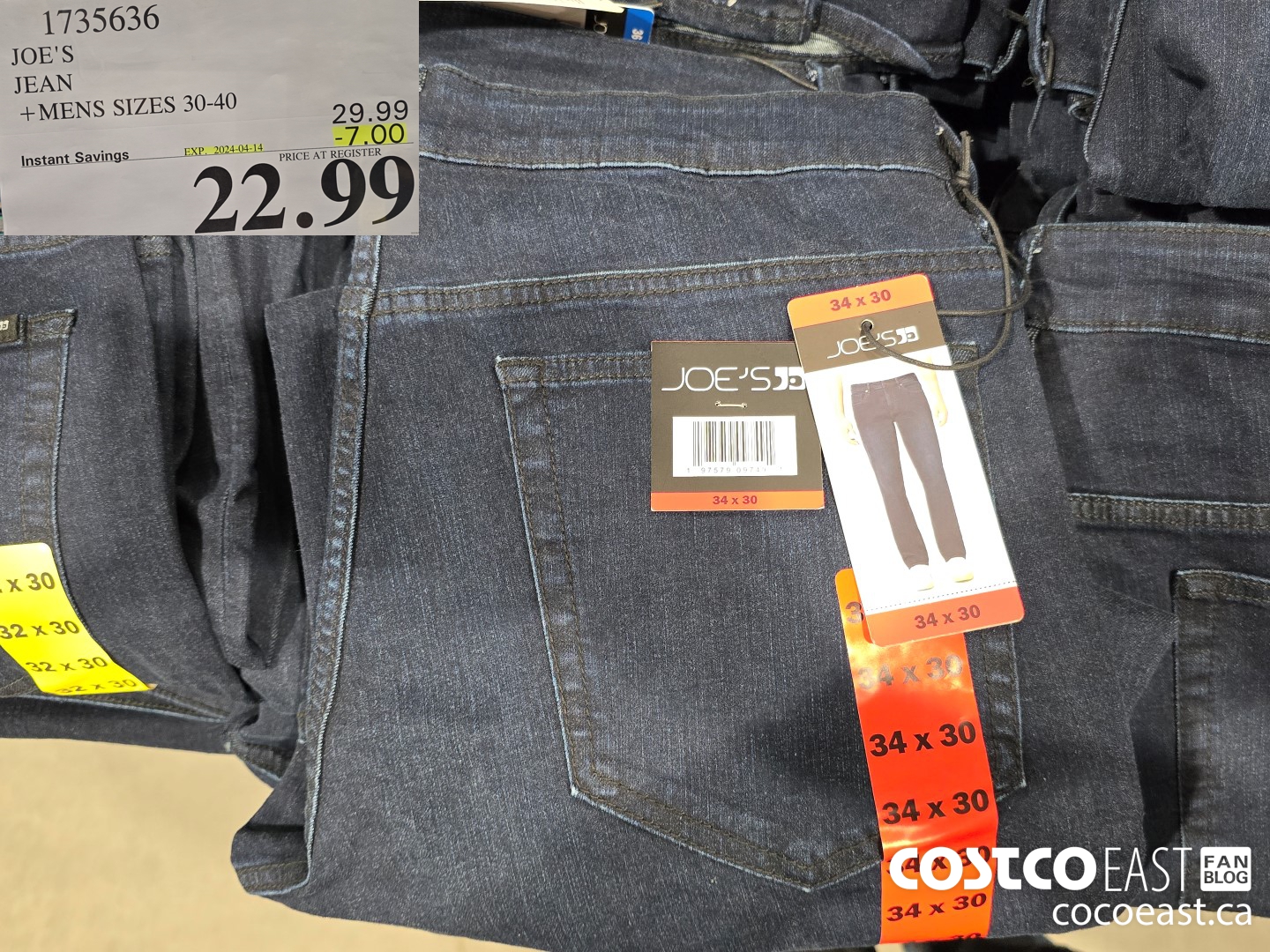 1735636 JOE'S JEAN +MENS SIZES 30-40 ($7.00 INSTANT SAVINGS EXPIRES ON 2024-04-14) $22.99