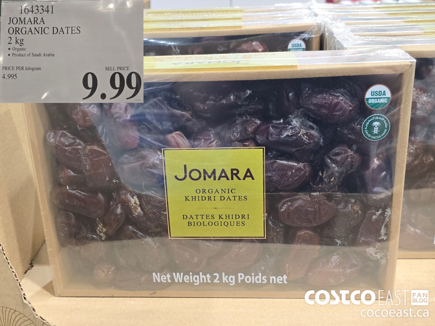 1643341 JOMARA ORGANIC DATES 2 kg $9.99
