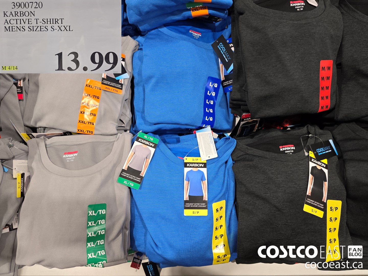 3900720 KARBON ACTIVE T-SHIRT MENS SIZES S-XXL $13.99