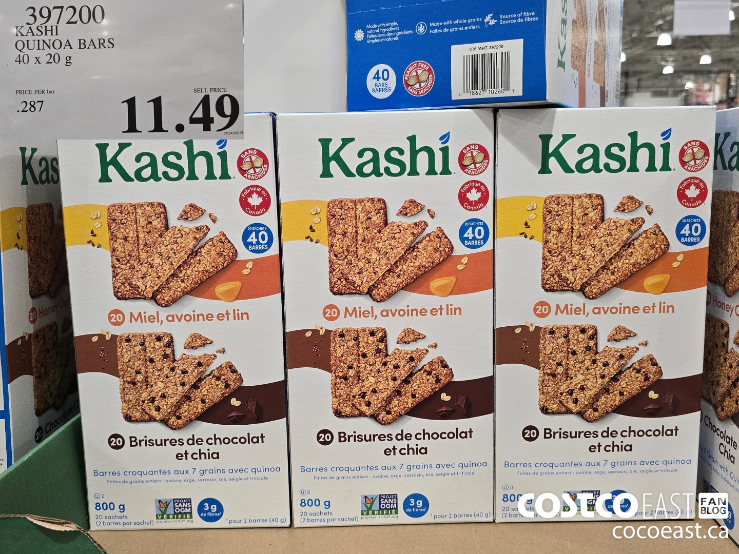 397200 KASHI QUINOA BARS 40 x 20 G $11.49