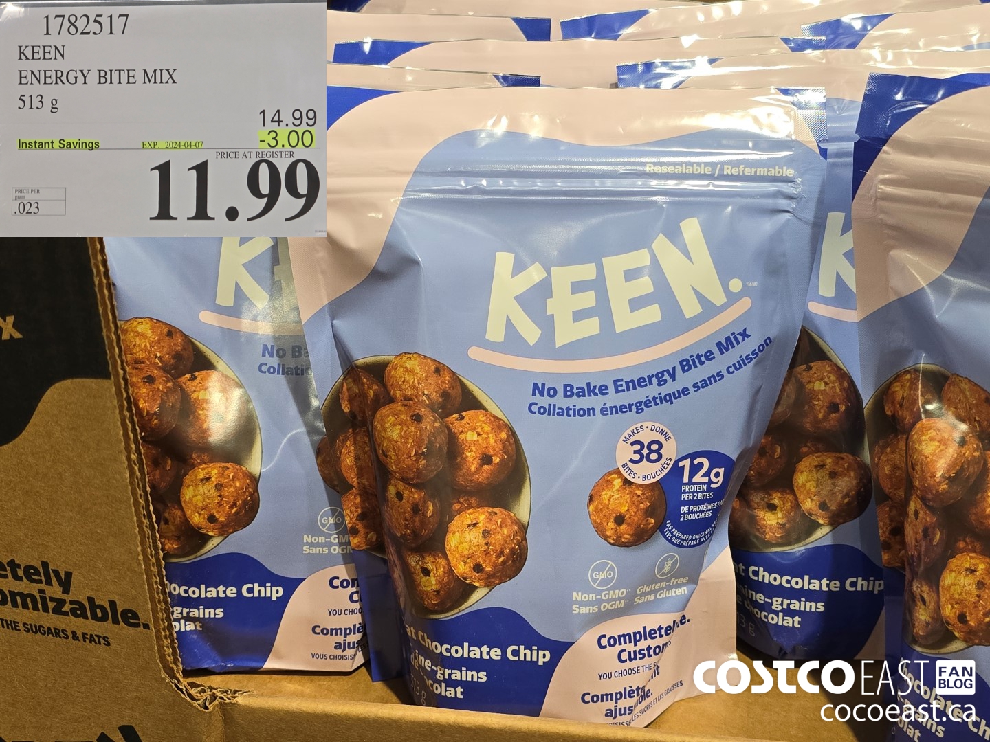 1782517 KEEN ENERGY BITE MIX 513 g ($3.00 INSTANT SAVINGS EXPIRES ON 2024-04-07) $11.99