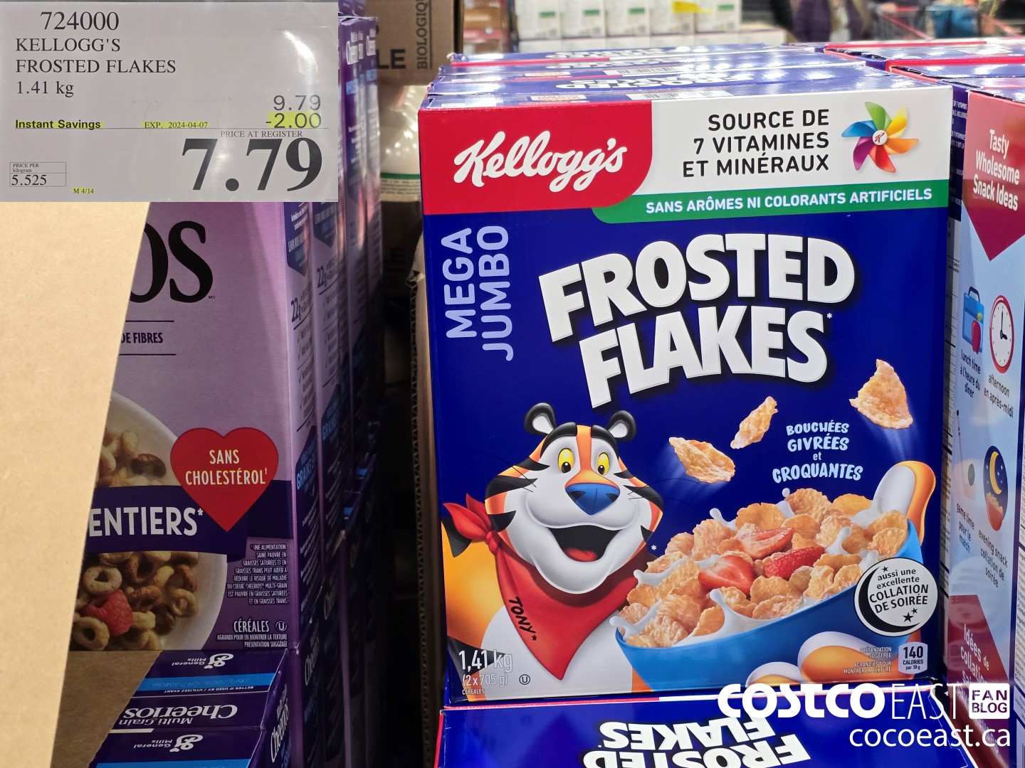 724000 KELLOGG'S FROSTED FLAKES 1.41 kg ($2.00 INSTANT SAVINGS EXPIRES ON 2024-04-07) $7.79