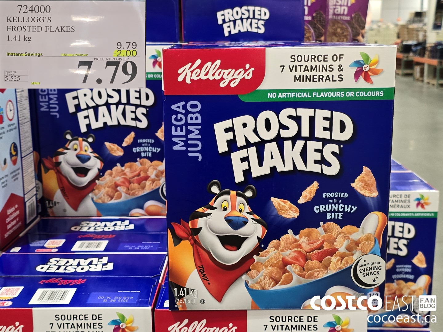 724000 KELLOGG'S FROSTED FLAKES 1.41 kg ($2.00 INSTANT SAVINGS EXPIRES ON 2024-05-05) $7.79