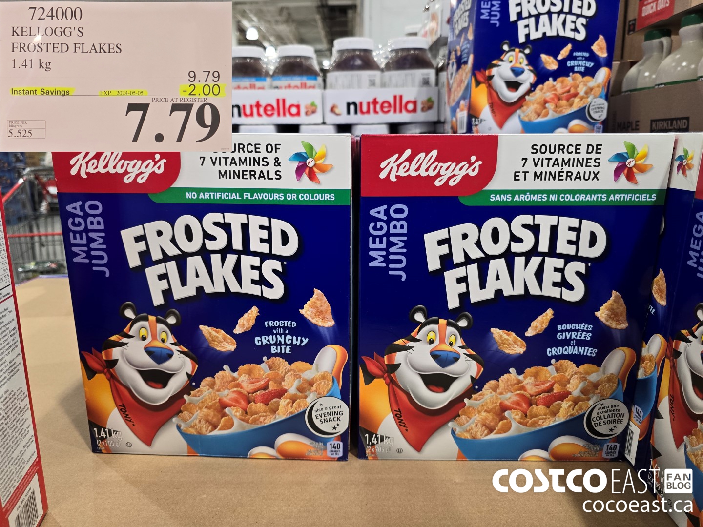 724000 KELLOGG'S FROSTED FLAKES 1.41 kg ($2.00 INSTANT SAVINGS EXPIRES ON 2024-05-05) $7.79