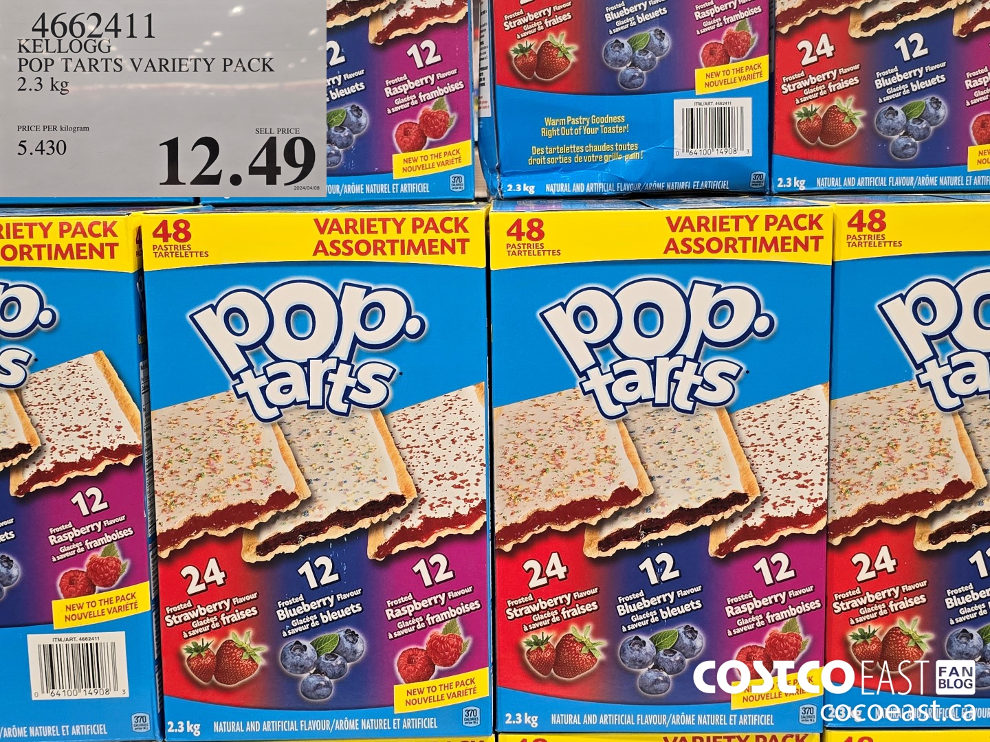 4662411 KELLOGG POP TARTS VARIETY PACK 2.3 kg $12.49