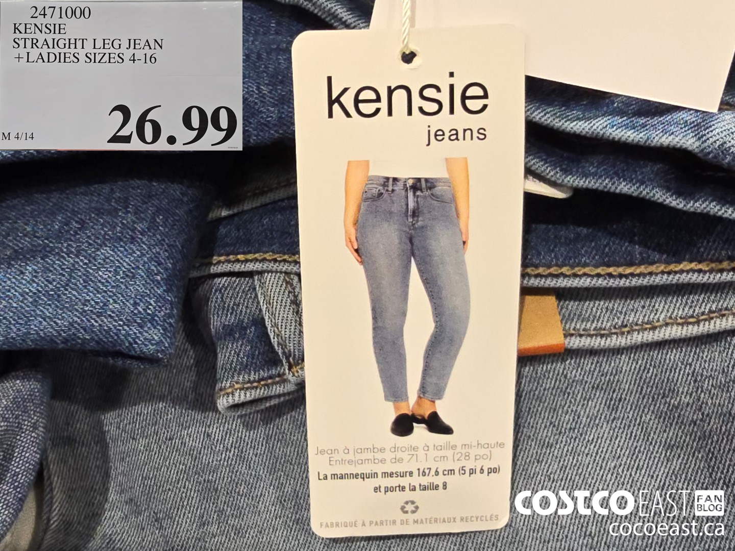 2471000 KENSIE STRAIGHT LEG JEAN LADIES SIZES 4-16 $26.99