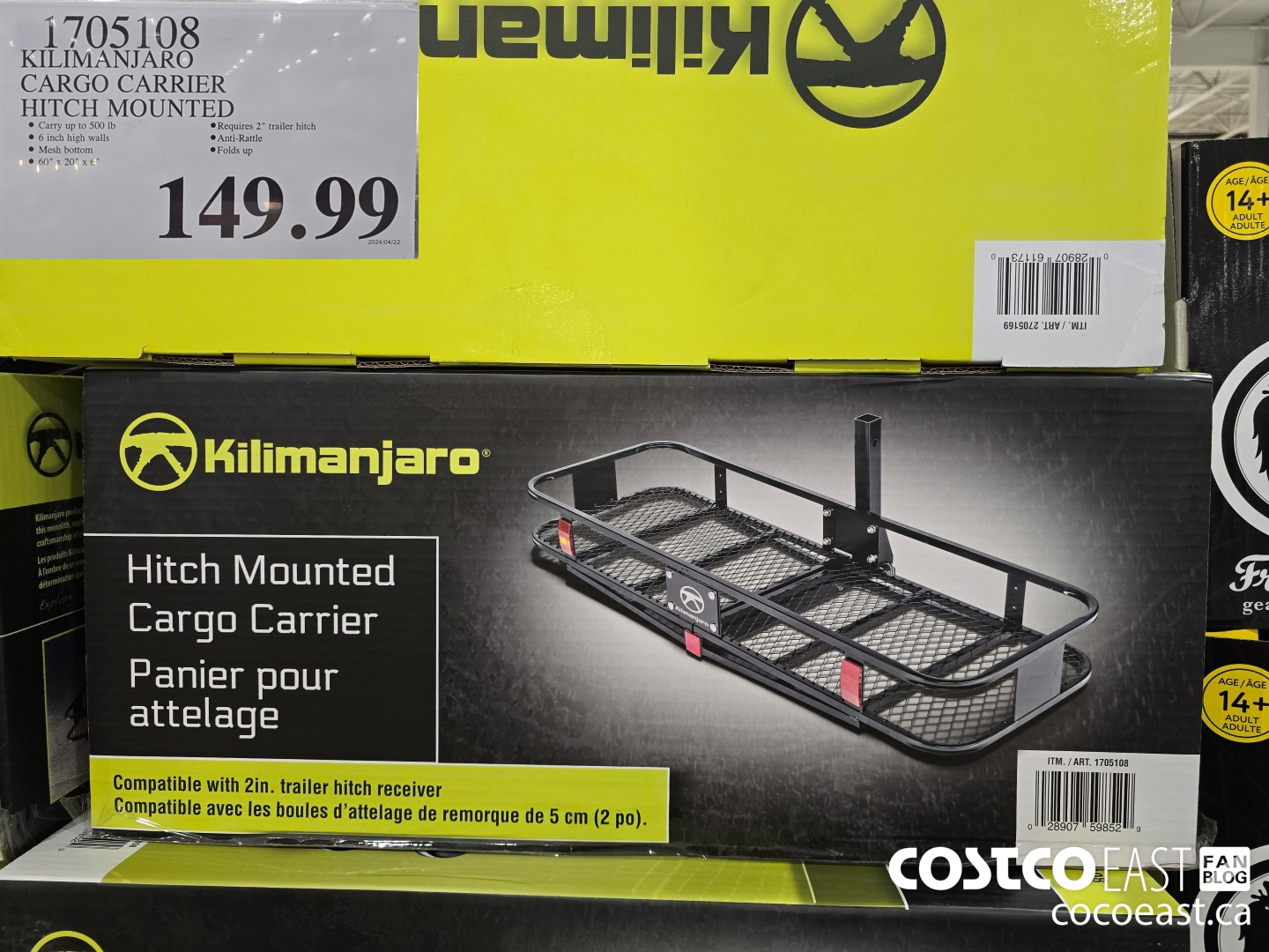 1705108 KILIMANJARO CARGO CARRIER HITCH MOUNTED $149.99