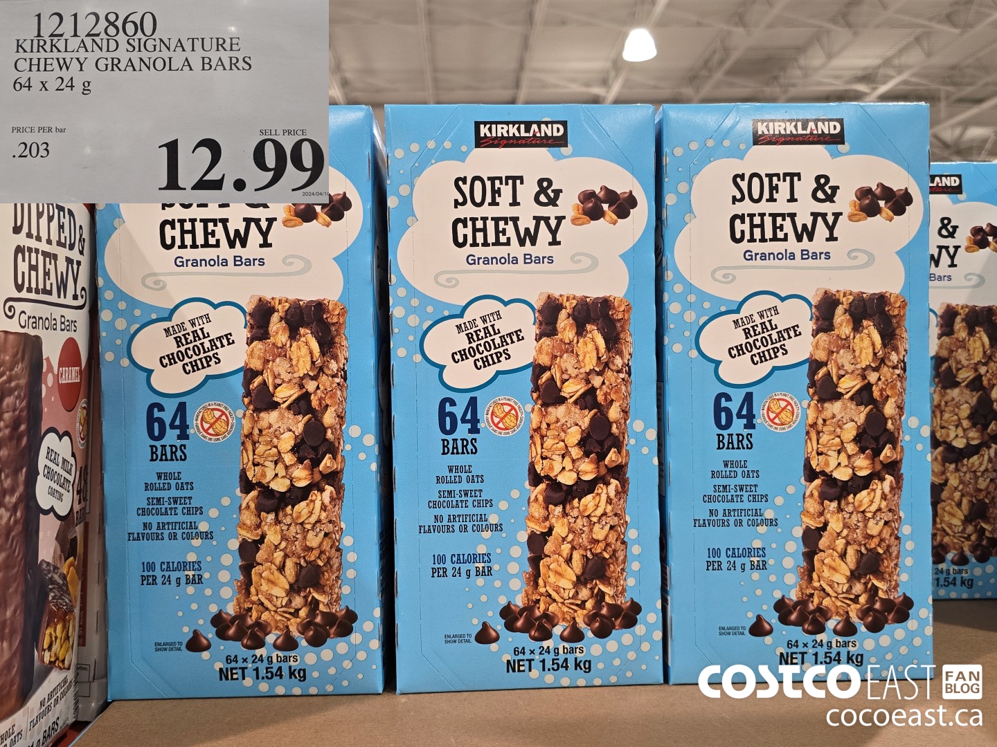 1212860 KIRKLAND SIGNATURE CHEWY GRANOLA BARS 64 X 24 G $12.99
