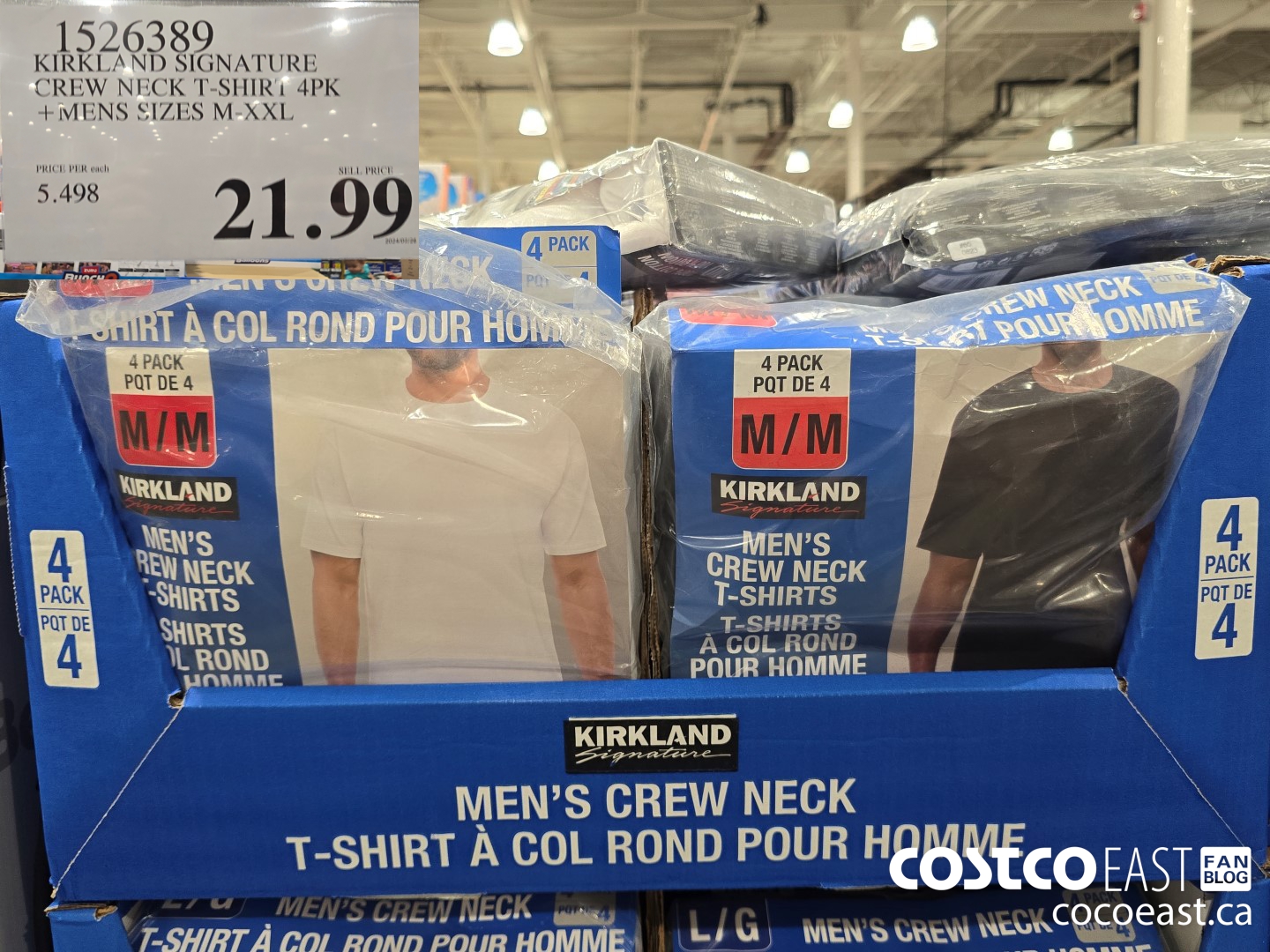 1526389 KIRKLAND SIGNATURE CREW NECK T-SHIRT 4PK MENS SIZES M-XXL $21.99