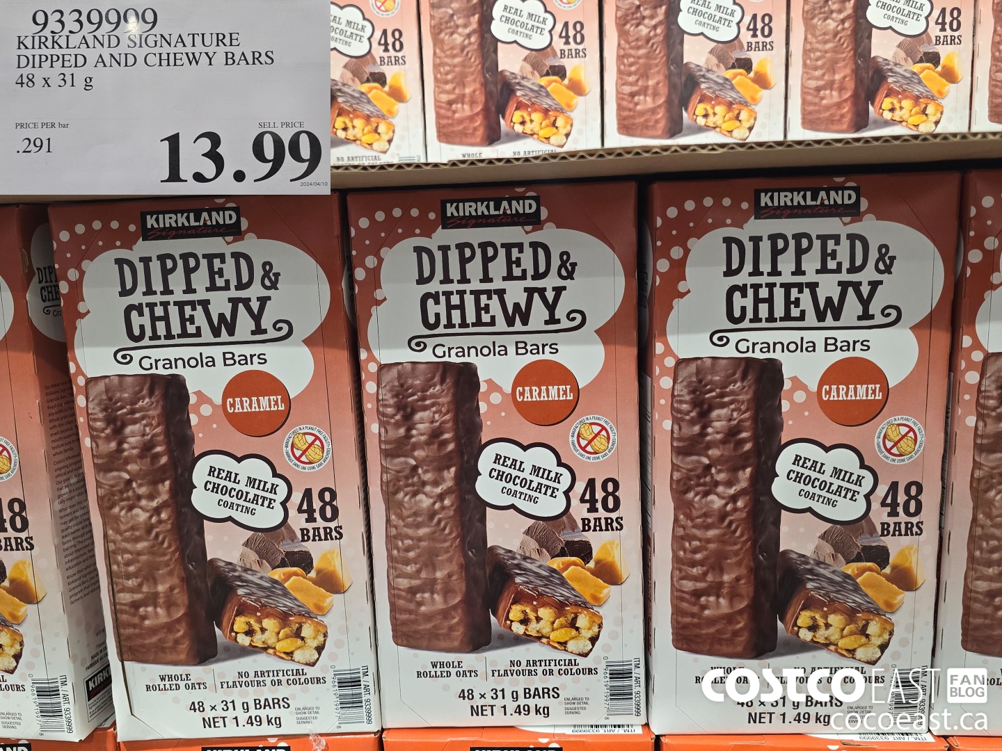 933999 KIRKLAND SIGNATURE DIPPED AND CHEWY BARS 48 x31 G $13.99