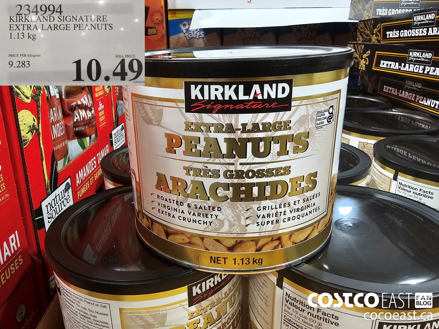 234994 KIRKLAND SIGNATURE EXTRA LARGE PEANUTS 1.13 kg $10.49
