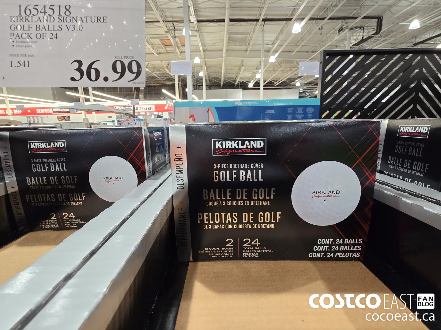 1654518 KIRKLAND SIGNATURE GOLF BALLS V3.0 PACK OF 24 $36.99