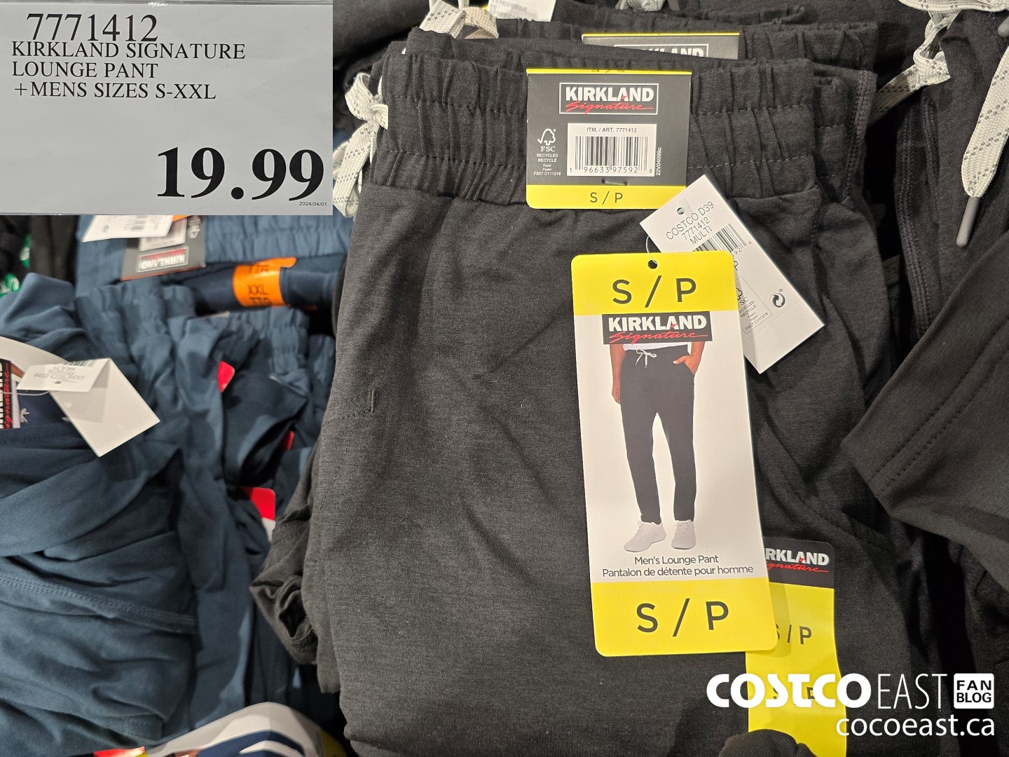 7771412 KIRKLAND SIGNATURE LOUNGE PANT +MENS SIZES S-XXL $19.99