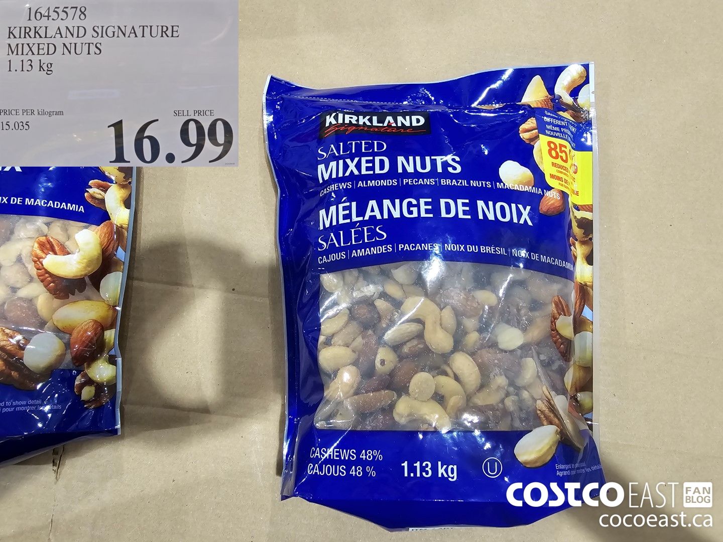 1645578 KIRKLAND SIGNATURE MIXED NUTS 1.13 kg $16.99