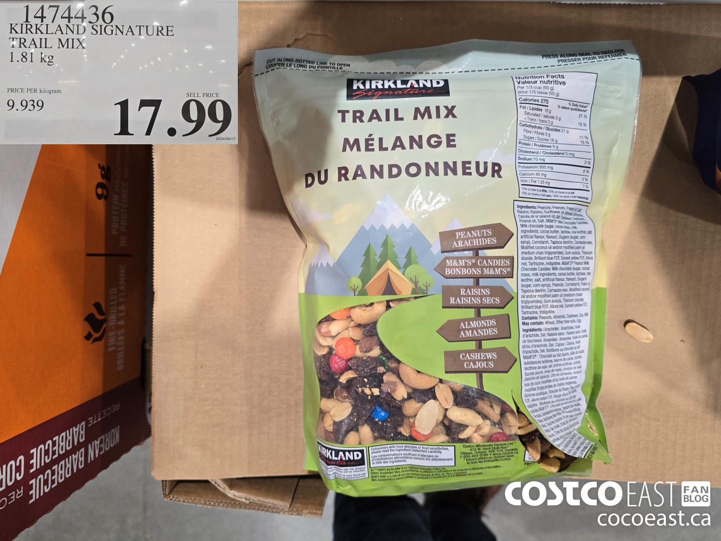 1474436 KIRKLAND SIGNATURE TRAIL MIX 1.81 kg $17.99