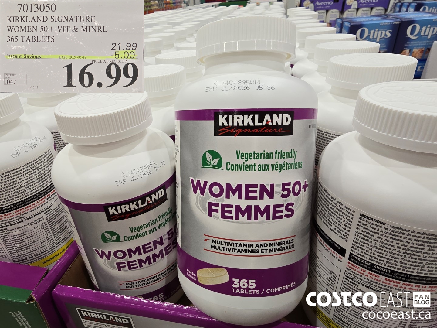 7013050 KIRKLAND SIGNATURE WOMEN 50+ VIT & MINRL 365 TABLETS ($5.00 INSTANT SAVINGS EXPIRES ON 2024-05-12) $16.99