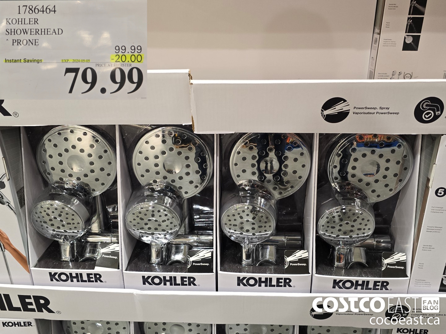 1786464 KOHLER SHOWERHEAD PRONE ($20.00 INSTANT SAVINGS EXPIRES ON 2024-05-05) $79.99