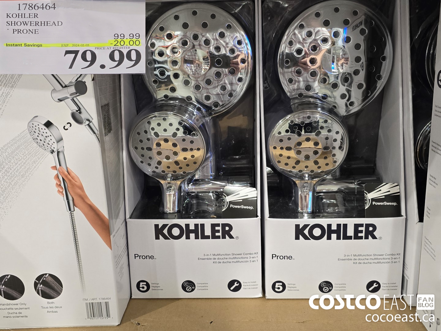 1786464 KOHLER SHOWERHEAD PRONE ($20.00 INSTANT SAVINGS EXPIRES ON 2024-05-05) $79.99