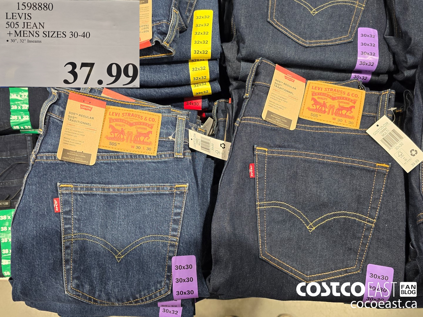 1598880 LEVIS 505 JEAN +MENS SIZES 30-40 $37.99