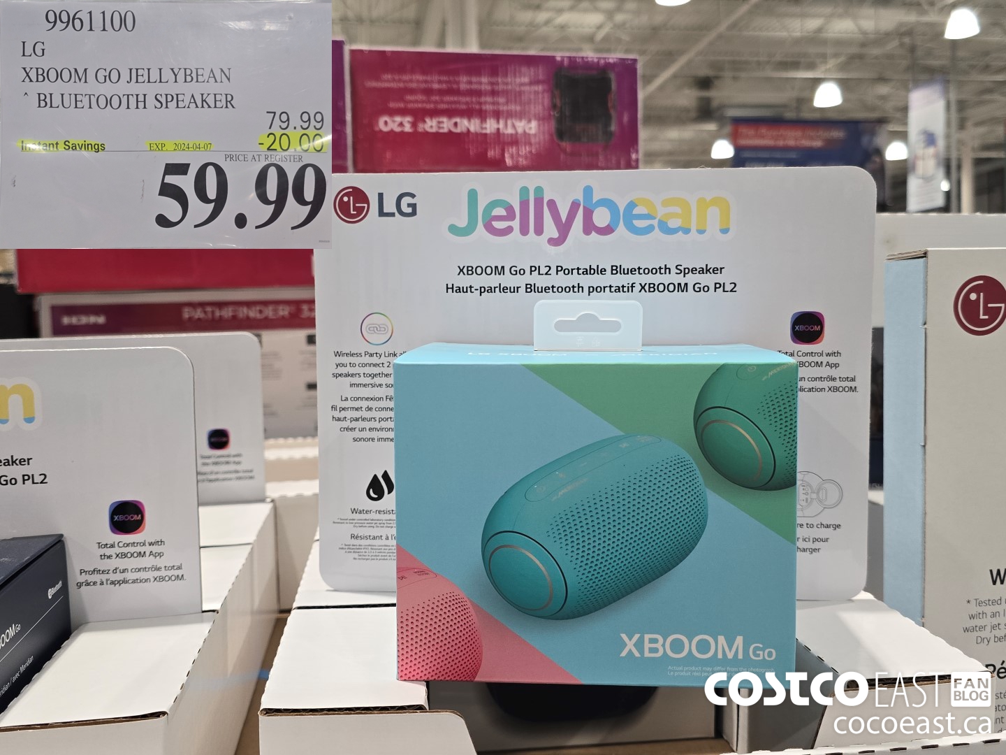 9961100 LG XBOOM GO JELLYBEAN BLUETOOTH SPEAKER ($20.00 INSTANT SAVINGS EXPIRES ON 2024-04-07) $59.99
