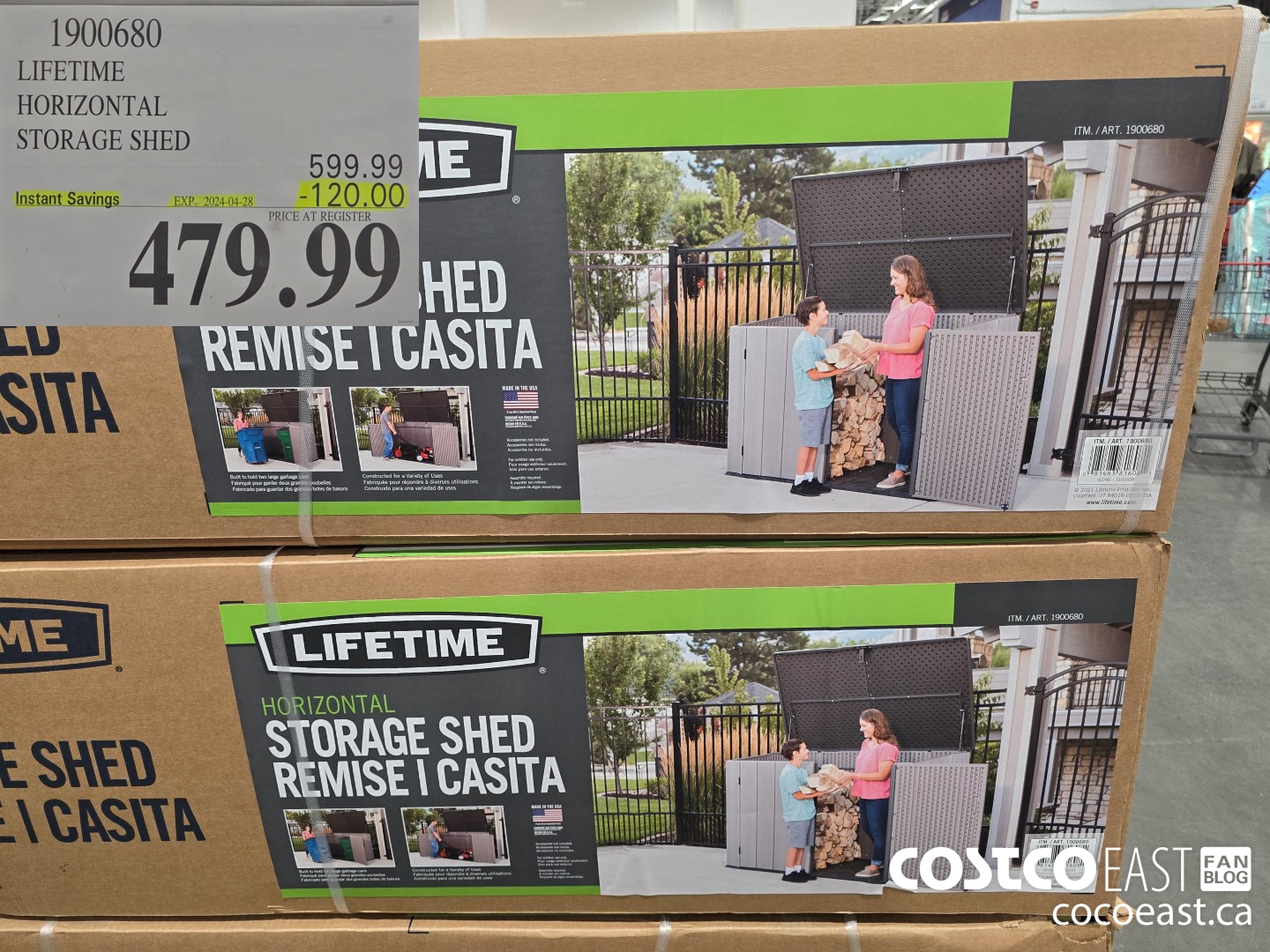 1900680 LIFETIME HORIZONTAL STORAGE SHED ($120.00 INSTANT SAVINGS EXPIRES ON 2024-04-28) $479.99