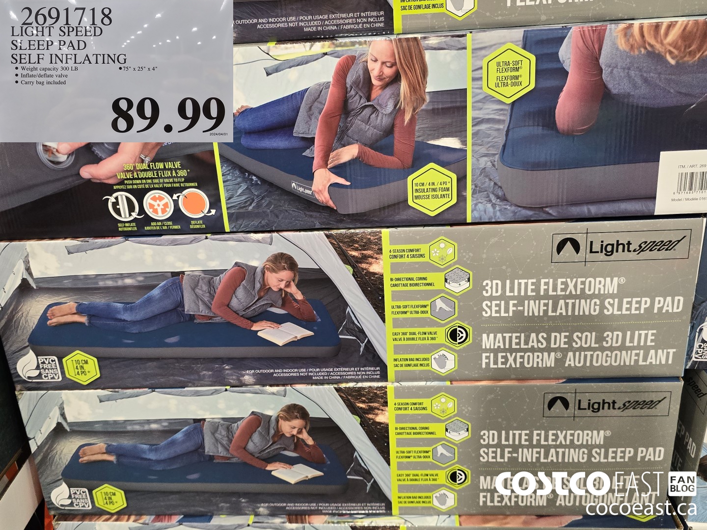 2691718 LIGHT SPEED SLEEP PAD SELF INFLATING $89.99