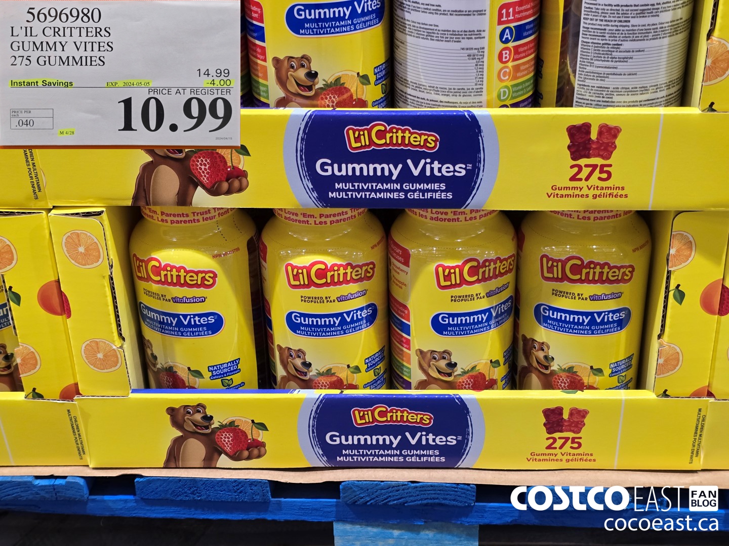 5696980 L'IL CRITTERS GUMMY VITES 275 GUMMIES ($4.00 INSTANT SAVINGS EXPIRES ON 2024-05-05) $10.99