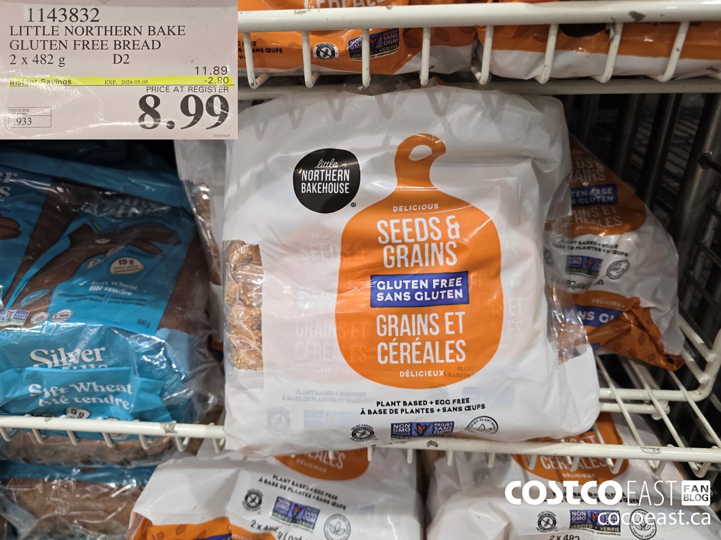 1143832 LITTLE NORTHERN BAKE GLUTEN FREE BREAD 2 x 482 g ($2.90 INSTANT SAVINGS EXPIRES ON 2024-05-05) $8.99