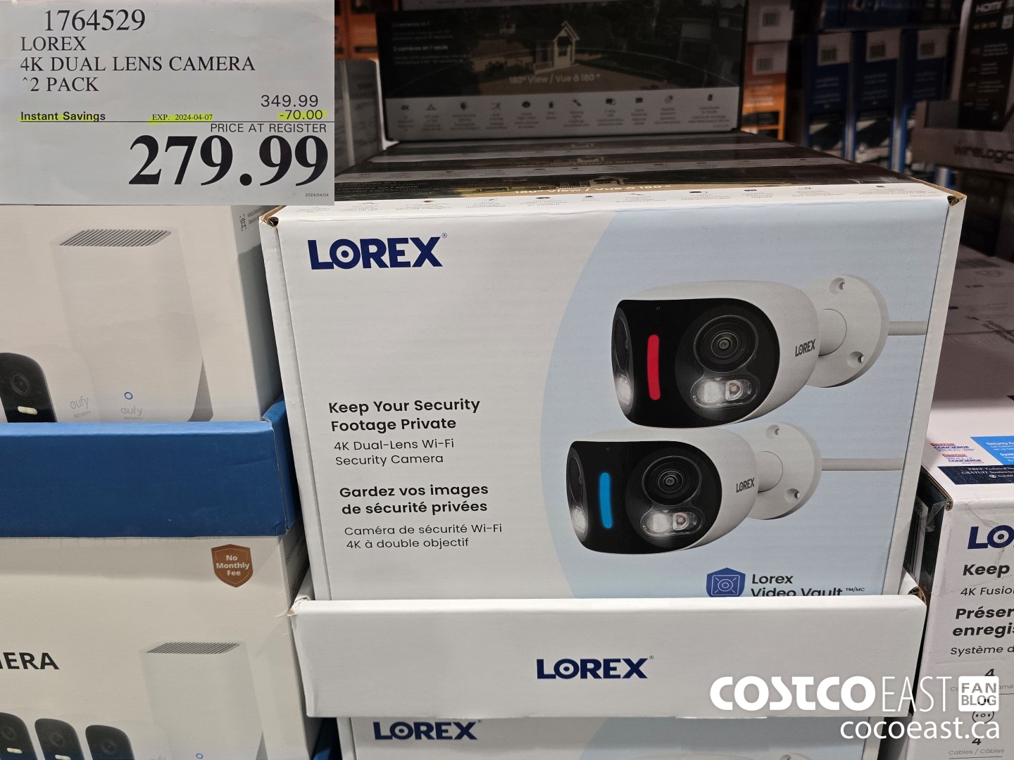 1764529 LOREX 4K DUAL LENS CAMERA 2 PACK ($70.00 INSTANT SAVINGS EXPIRES ON 2024-04-07) $279.99