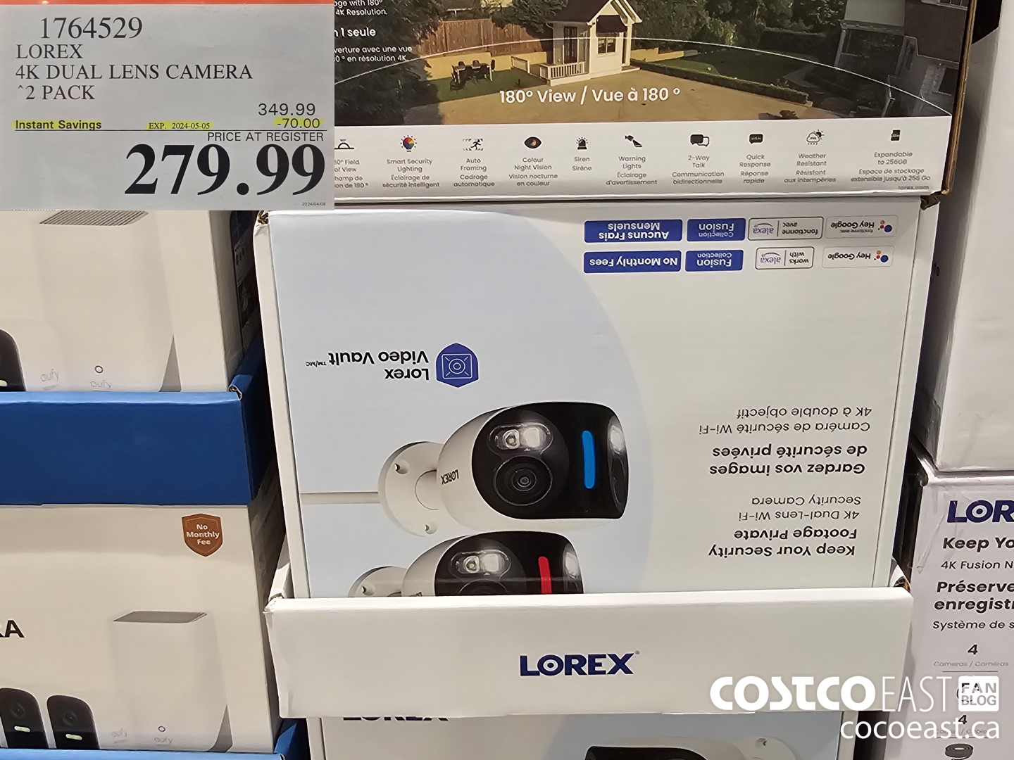 1764529 LOREX 4K DUAL LENS CAMERA 2 PACK ($70.00 INSTANT SAVINGS EXPIRES ON 2024-05-05) $279.99