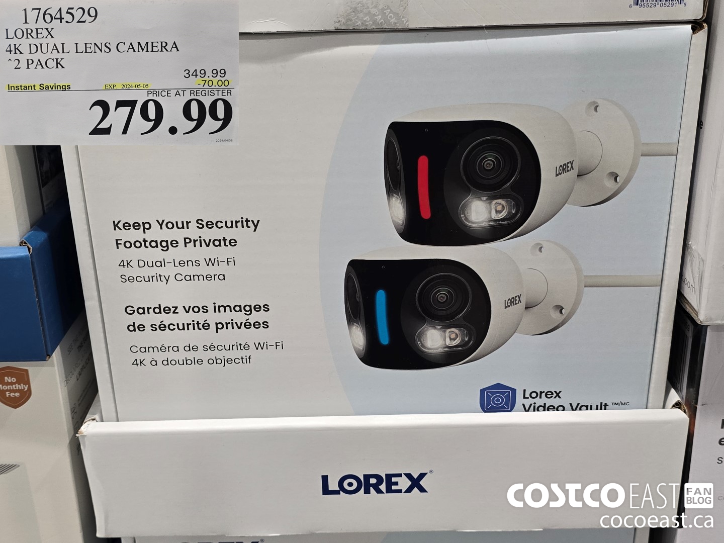 1764529 LOREX 4K DUAL LENS CAMERA 2 PACK ($70.00 INSTANT SAVINGS EXPIRES ON 2024-05-05) $279.99