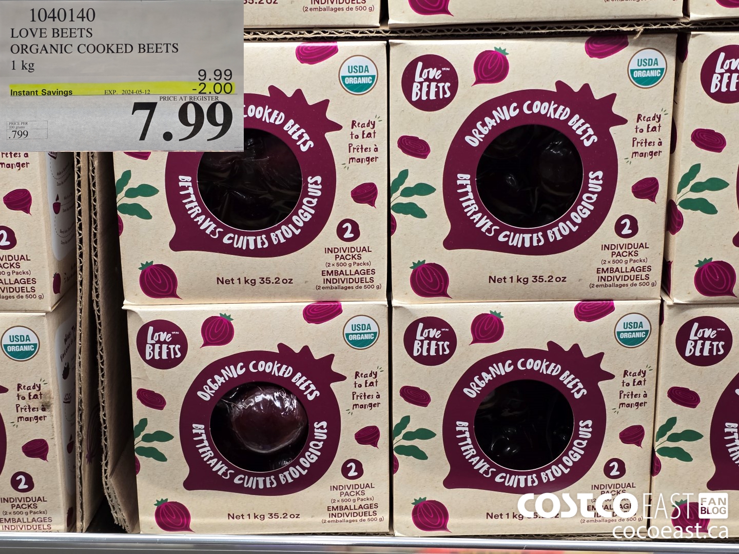 1040140 LOVE BEETS ORGANIC COOKED BEETS 1 KG ($2.00 INSTANT SAVINGS EXPIRES ON 2024-05-12) $7.99