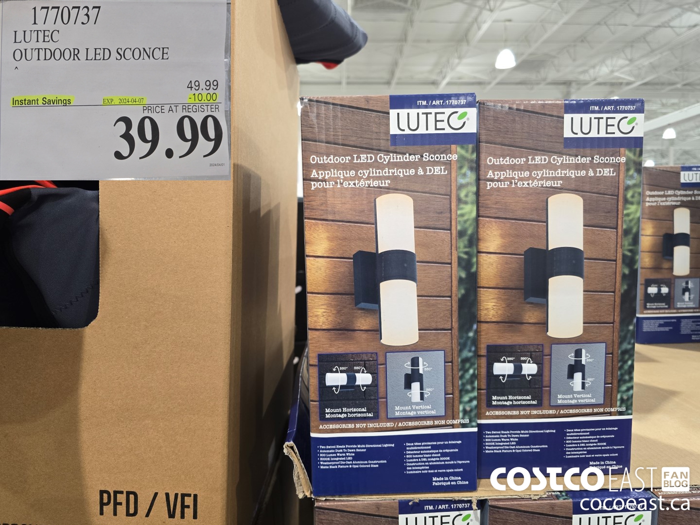 1770737 LUTEC OUTDOOR LED SCONCE ($10.00 INSTANT SAVINGS EXPIRES ON 2024-04-07) $39.99