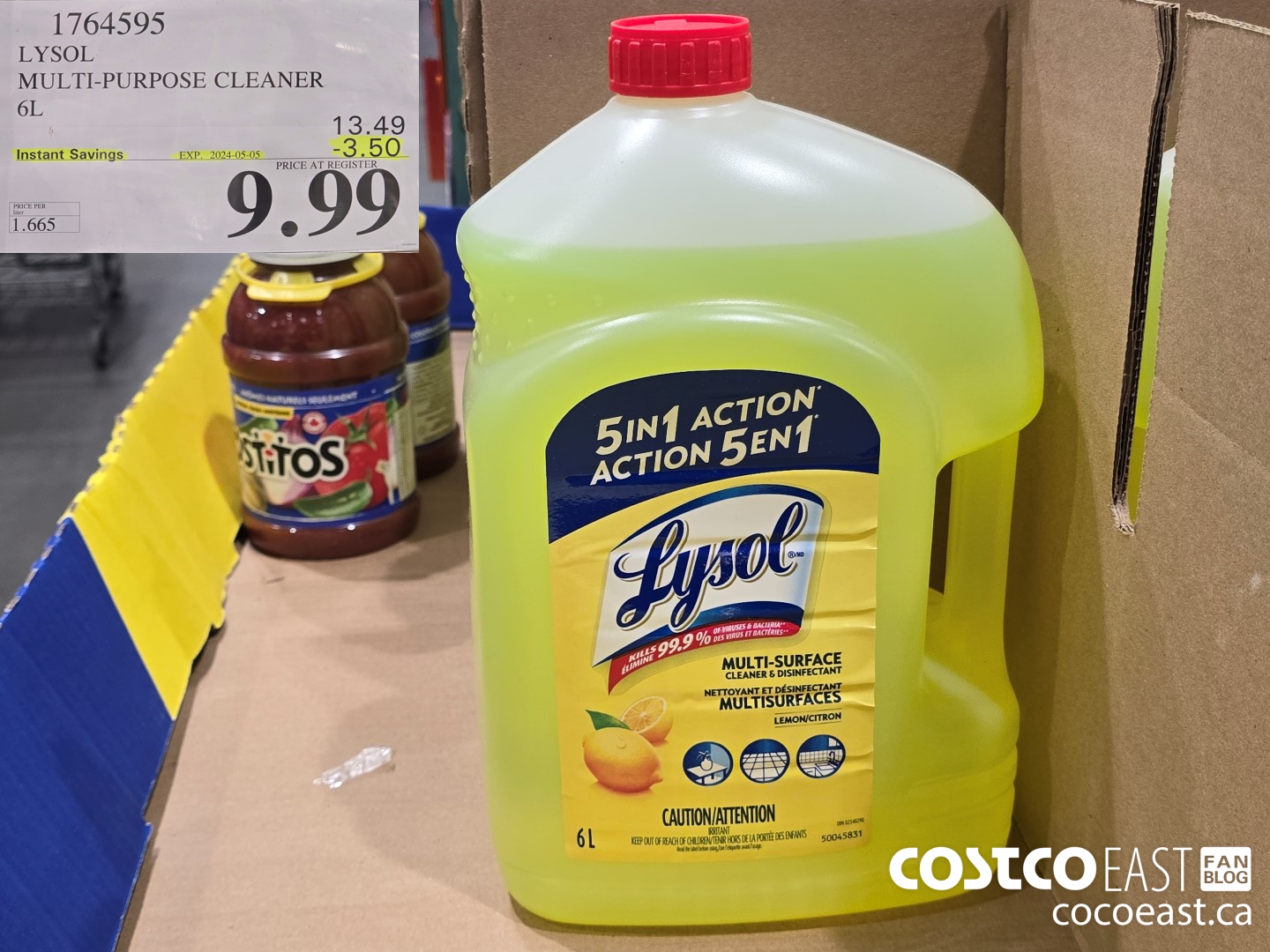 1764595 LYSOL MULTI-PURPOSE CLEANER 6L ($3.50 INSTANT SAVINGS EXPIRES ON 2024-05-05) $9.99