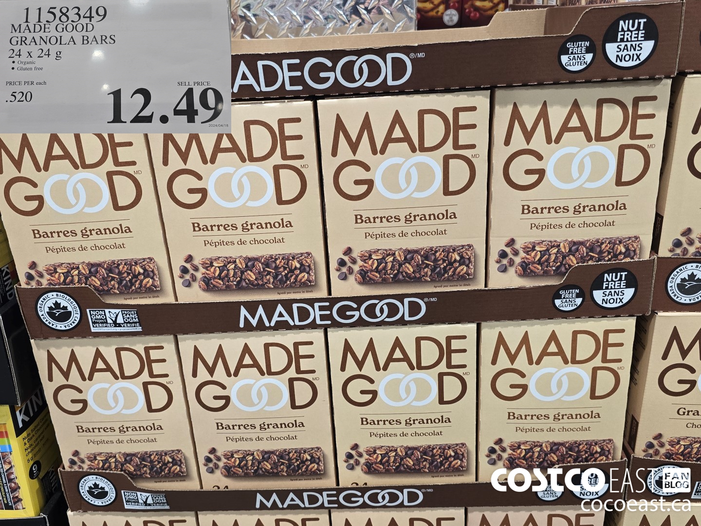 1158349 MADE GOOD GRANOLA BARS 24 X 24G $12.49