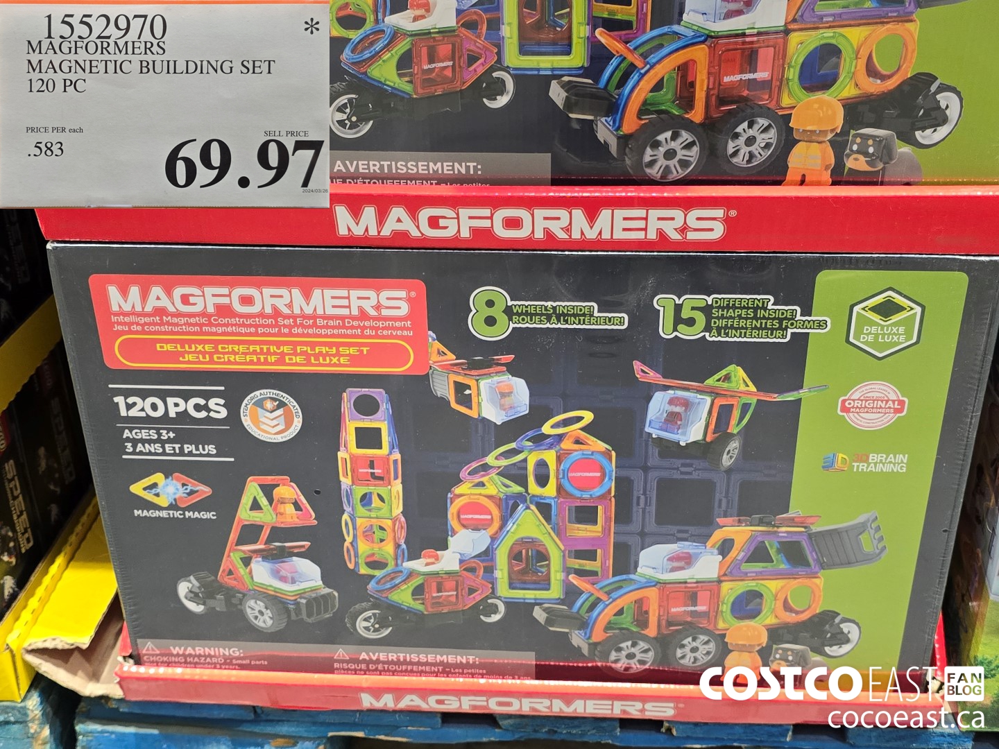 1552970 MAGFORMERS MAGNETIC BUILDING SET 120 PC $69.97