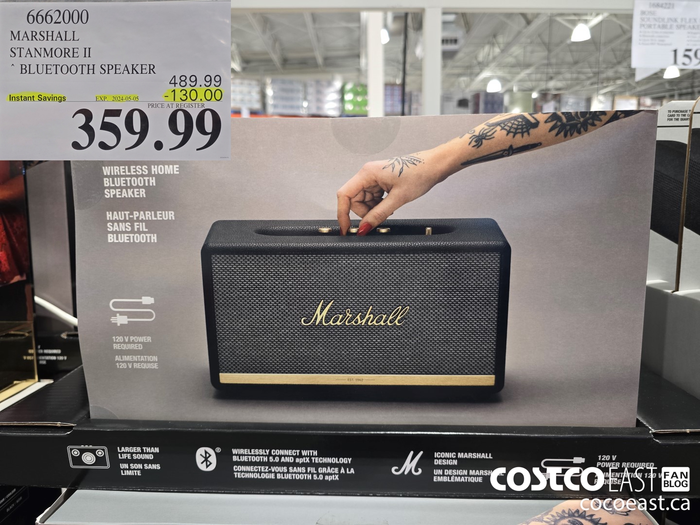 6662000 MARSHALL STANMORE II BLUETOOTH SPEAKER ($130.00 INSTANT SAVINGS EXPIRES ON 2024-05-05) $359.99