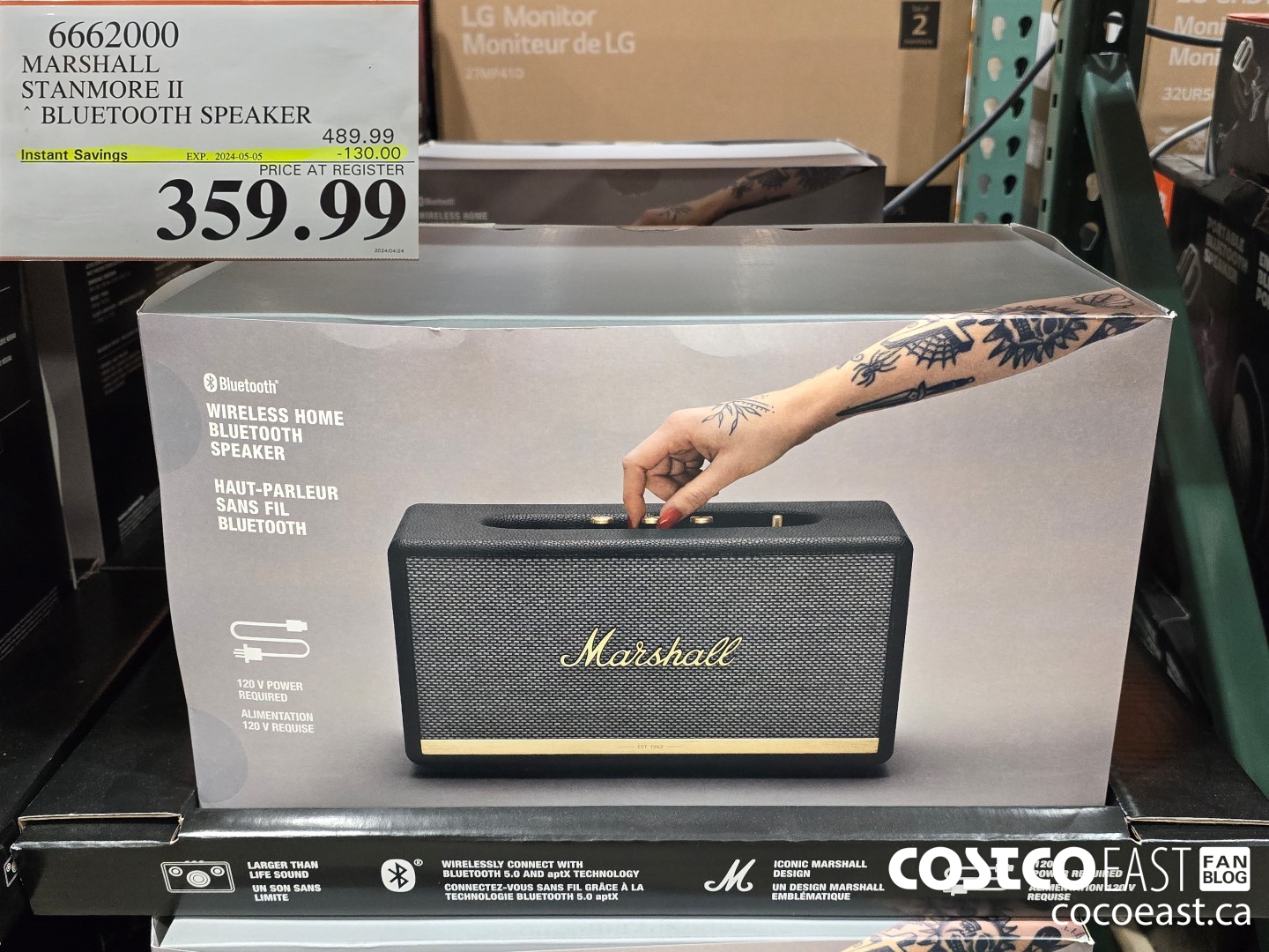 6662000 MARSHALL STANMORE II BLUETOOTH SPEAKER ($130.00 INSTANT SAVINGS EXPIRES ON 2024-05-05) $359.99
