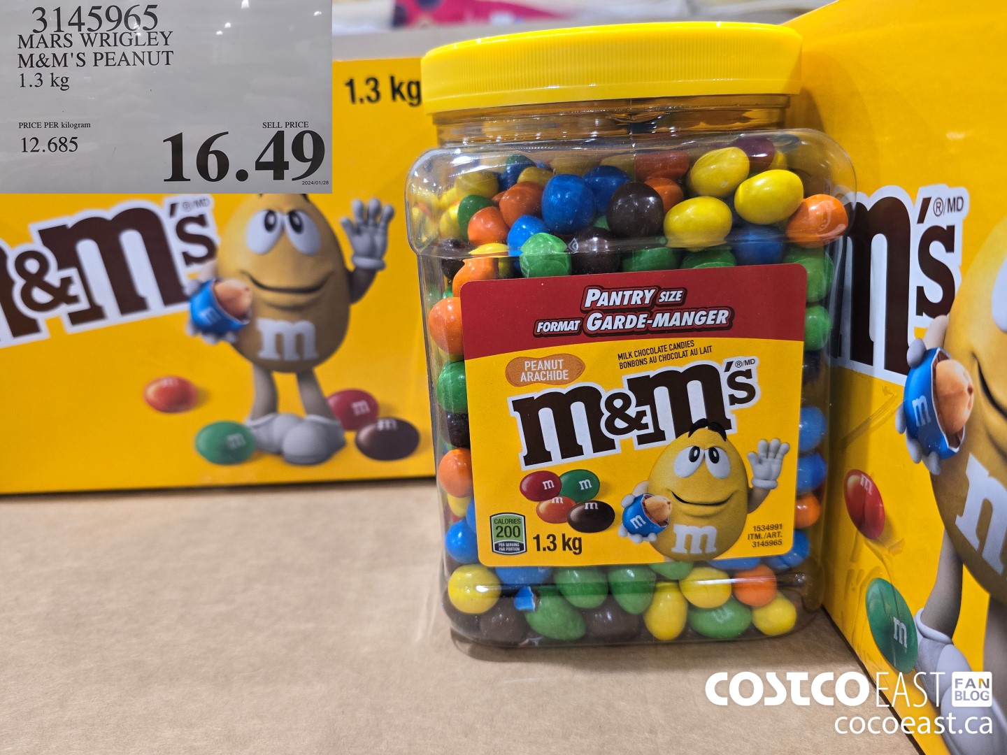 3145965 MARS WRIGLEY M&M'S PEANUT 1.3 KG $16.49