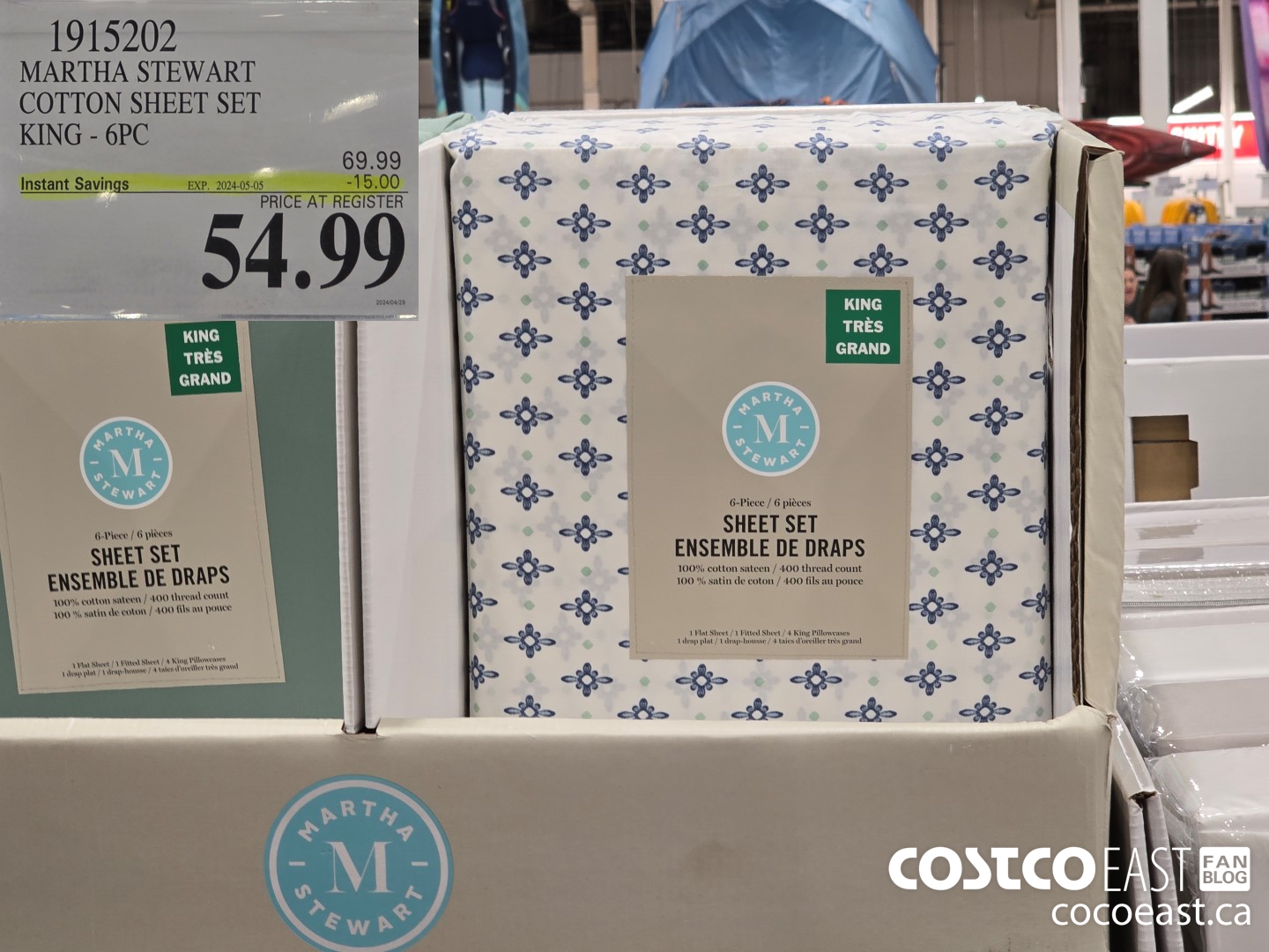 1915202 MARTHA STEWART COTTON SHEET SET KING - 6PC ($15.00 INSTANT SAVINGS EXPIRES ON 2024-05-05) $54.99