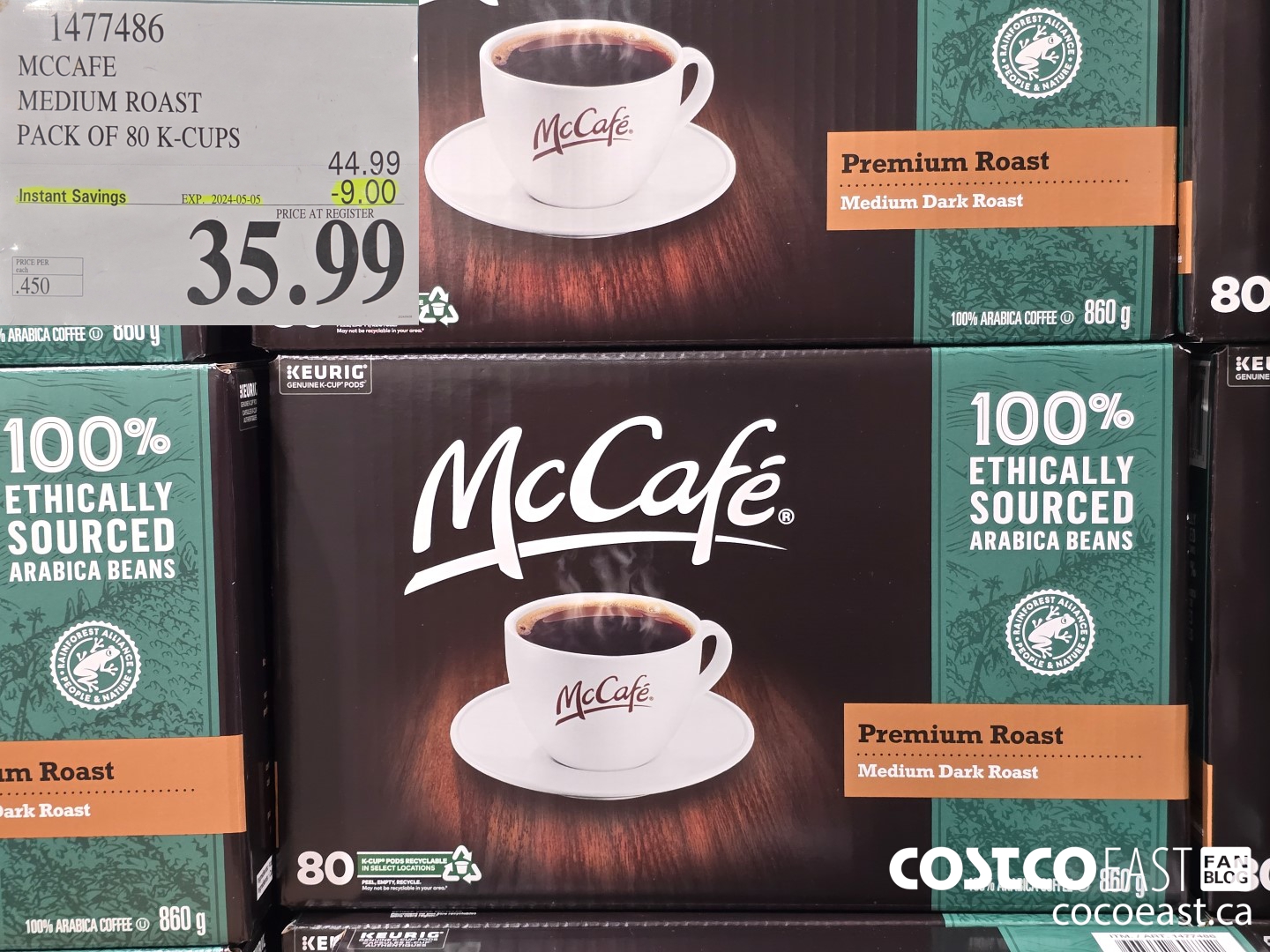 1477486 MCCAFE MEDIUM ROAST PACK OF 80 K-CUPS ($9.00 INSTANT SAVINGS EXPIRES ON 2024-05-05) $35.99