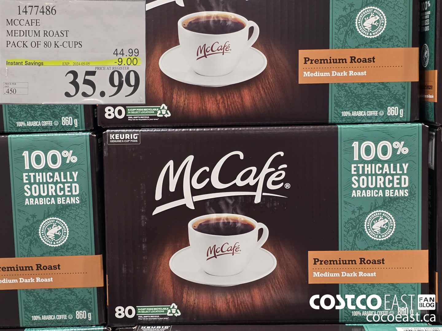 1477486 MCCAFE MEDIUM ROAST PACK OF 80 K-CUPS ($9.00 INSTANT SAVINGS EXPIRES ON 2024-05-05) $35.99