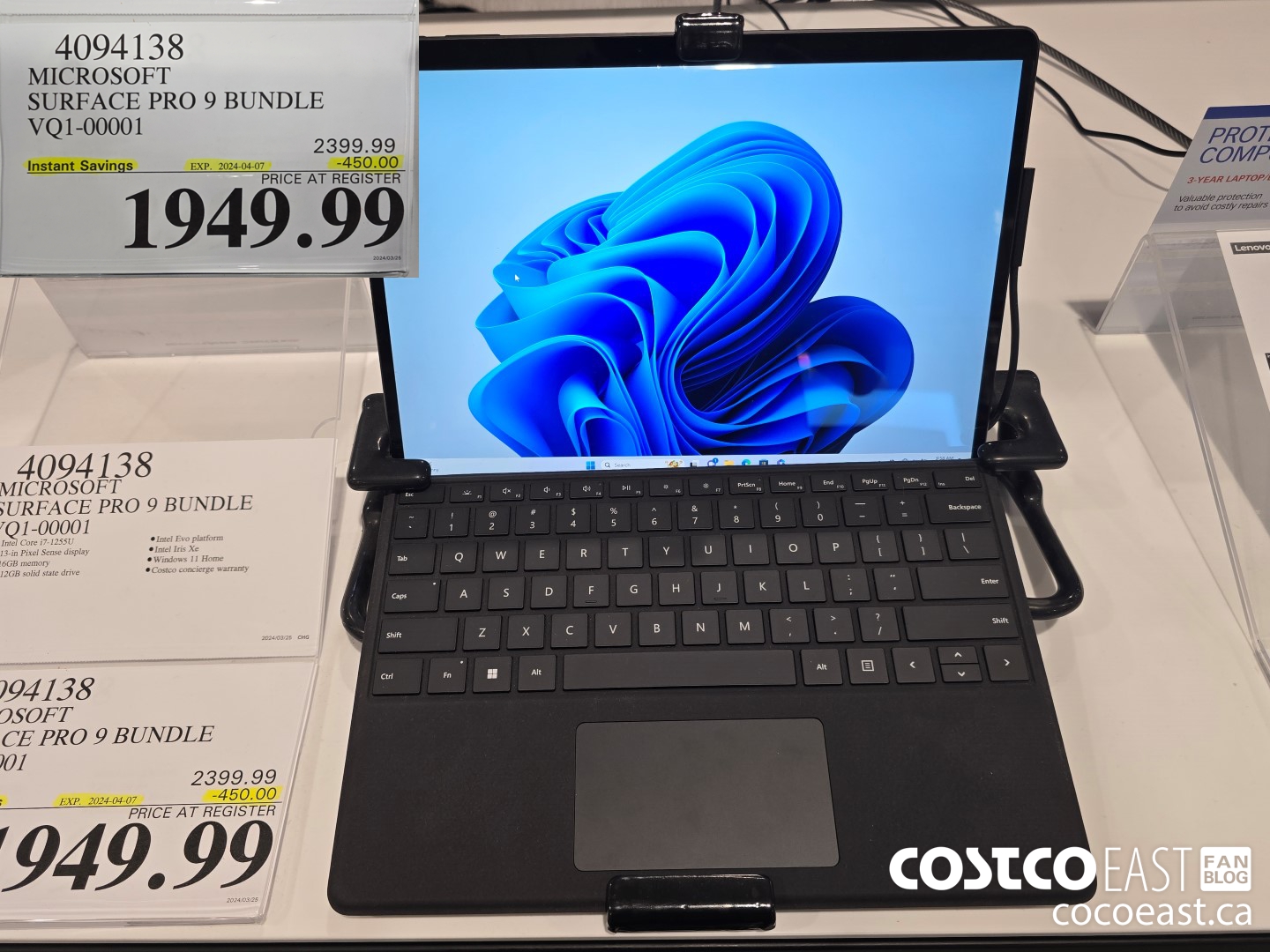 4094138 MICROSOFT SURFACE PRO 9 BUNDLE VQ1-00001 ($450.00 INSTANT SAVINGS EXPIRES ON 2024-04-07) $1949.99