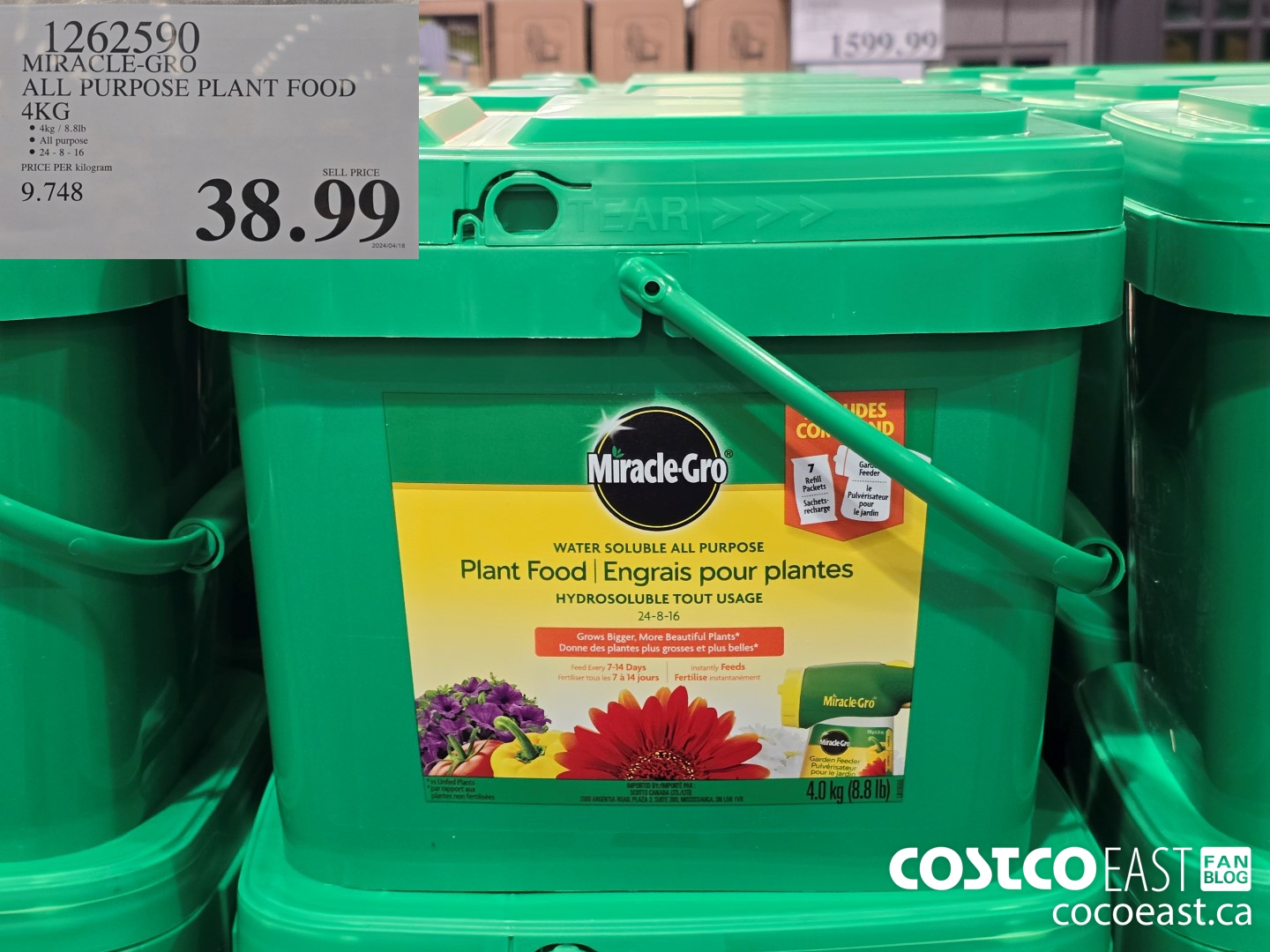1262590 MIRACLE-GRO ALL PURPOSE PLANT FOOD 4KG $38.99