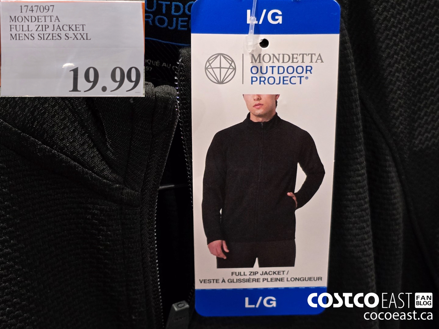 1747097 MONDETTA FULL ZIP JACKET MENS SIZES S-XXL $19.99